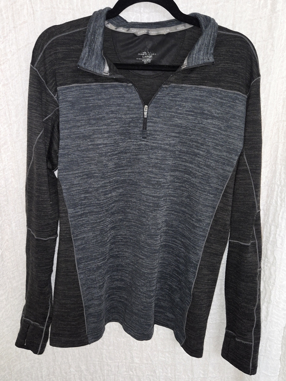Kuhl Men's Zip-Neck Sweater in Slate Blue & Charcoal